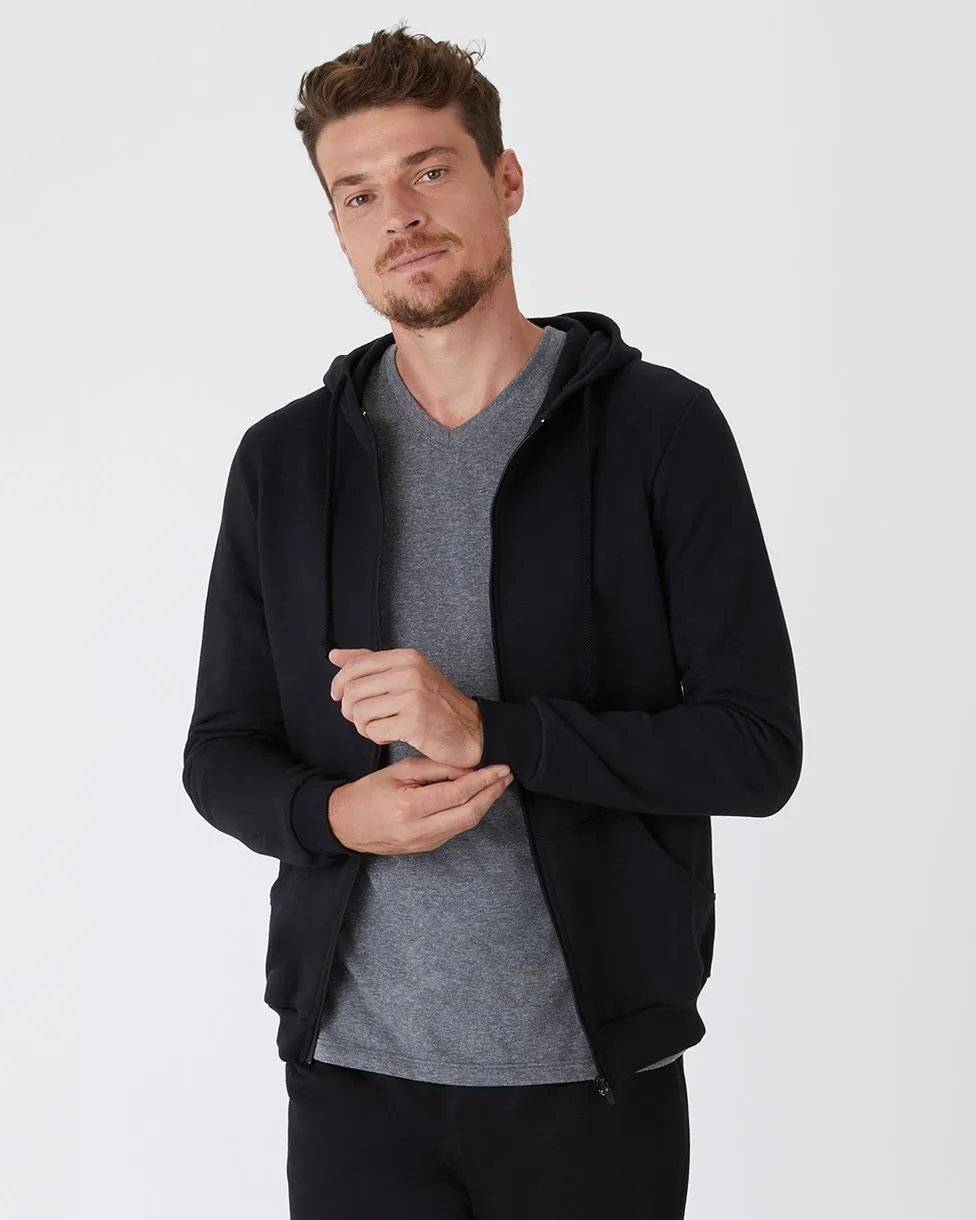 Jaqueta Básica Masculina Com Capuz Em Moletom Flanelado - Imagem 8