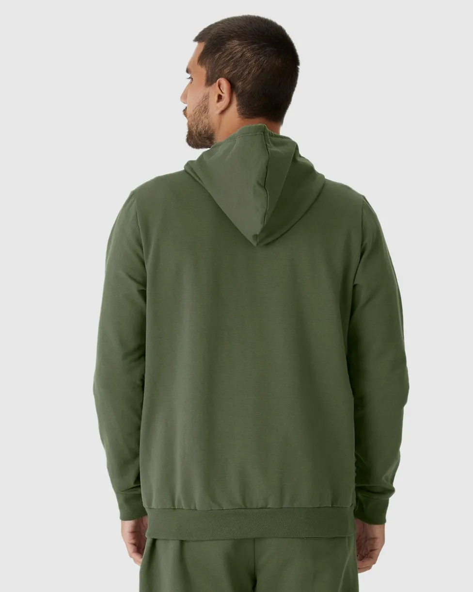 Jaqueta Básica Masculina Com Capuz Em Moletom Flanelado - Imagem 4