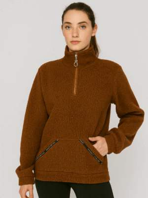 Moletom Sherpa Feminino Meia Zíper – Peluciado, Quentinho e Confortável