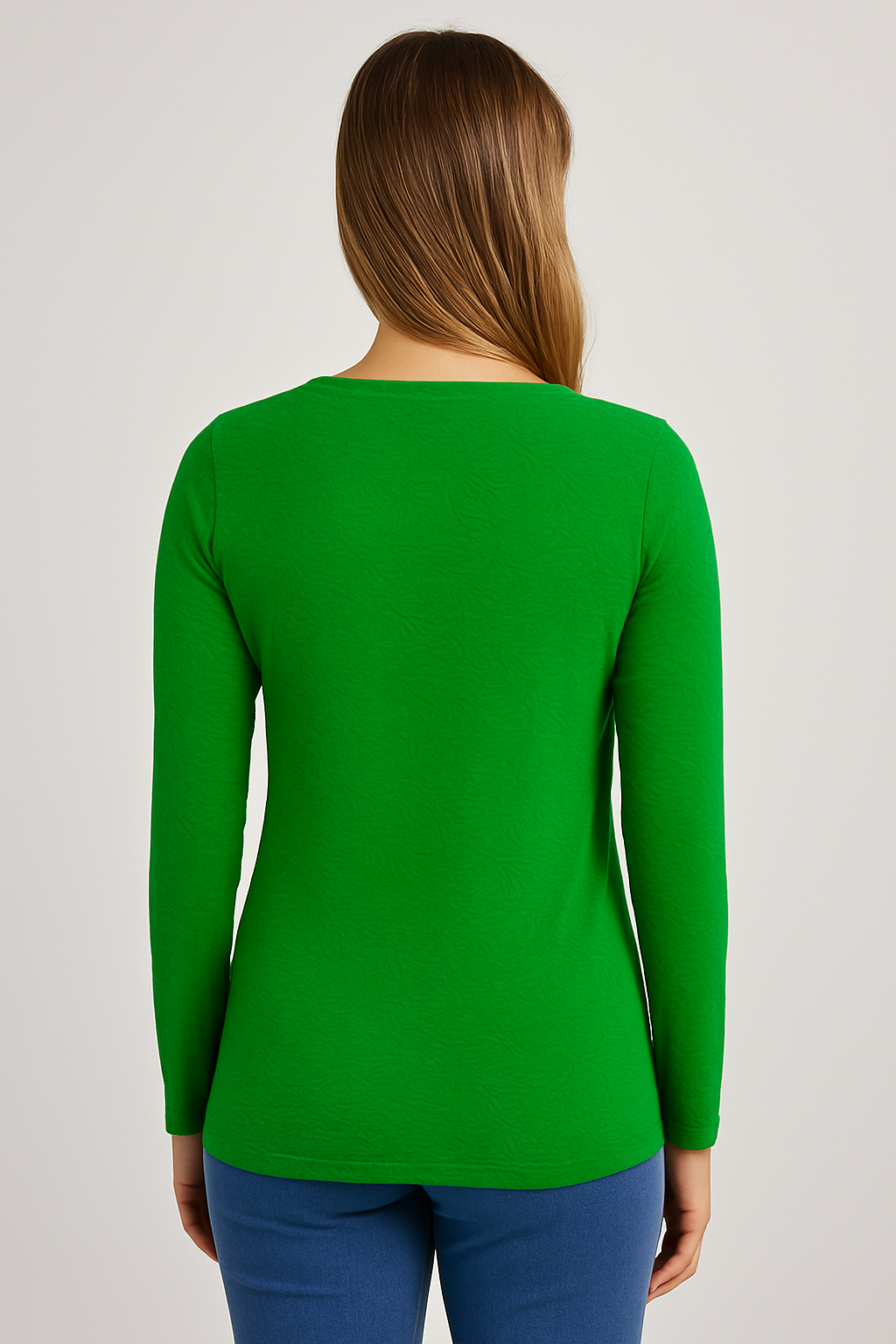 Blusa Feminina Manga Longa com Textura Folhagem – Estilo e Sofisticação para o Dia a Dia - Imagem 4