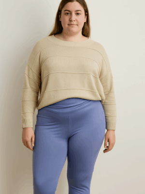 Legging Feminina Azul com Textura – Conforto e Estilo para o Dia a Dia ou Treinos