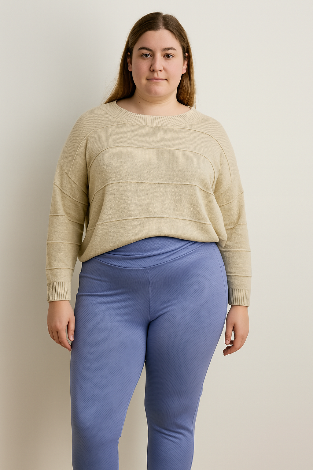 Legging Feminina Azul com Textura – Conforto e Estilo para o Dia a Dia ou Treinos