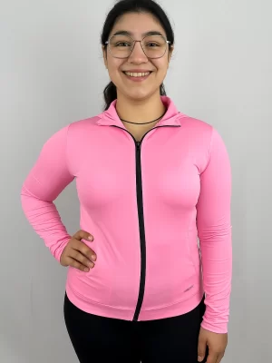 Jaqueta Esportiva Feminina Rosa com Capuz – Estilo, Conforto e Performance