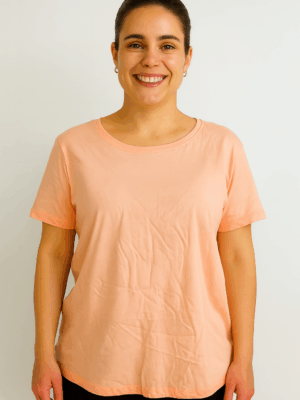 Blusa Feminina Manga Curta – Rosa Pêssego