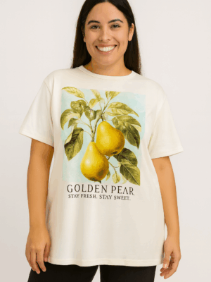 Camiseta Golden Pear – Estilo com frescor e doçura