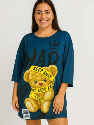 Pijama Feminino Oversized com Estampa Criativa – Conforto e Estilo em Uma Só Peça