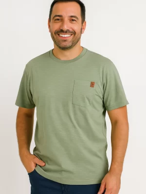 Camiseta Verde com Bolso Masculina Malwee