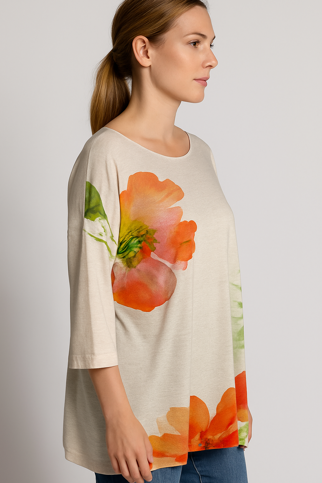 Blusa Feminina Plus Size com Estampa Floral – Leveza e Elegância para o Dia a Dia - Imagem 5
