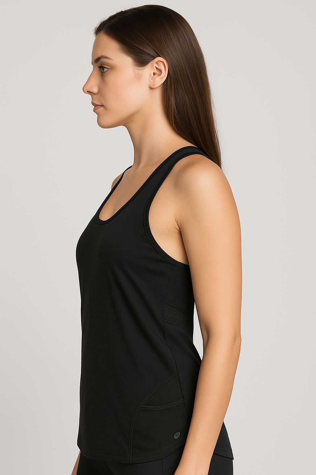 Camiseta Preta Fitness com Detalhe em Tela - Imagem 3