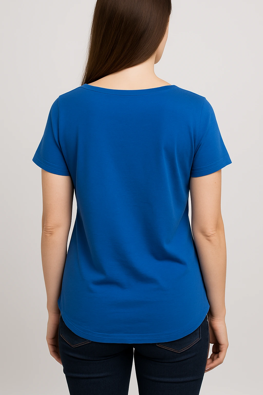Blusa Azul Básica Feminina - Imagem 4