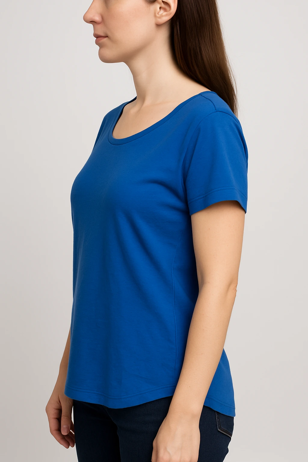 Blusa Azul Básica Feminina - Imagem 3
