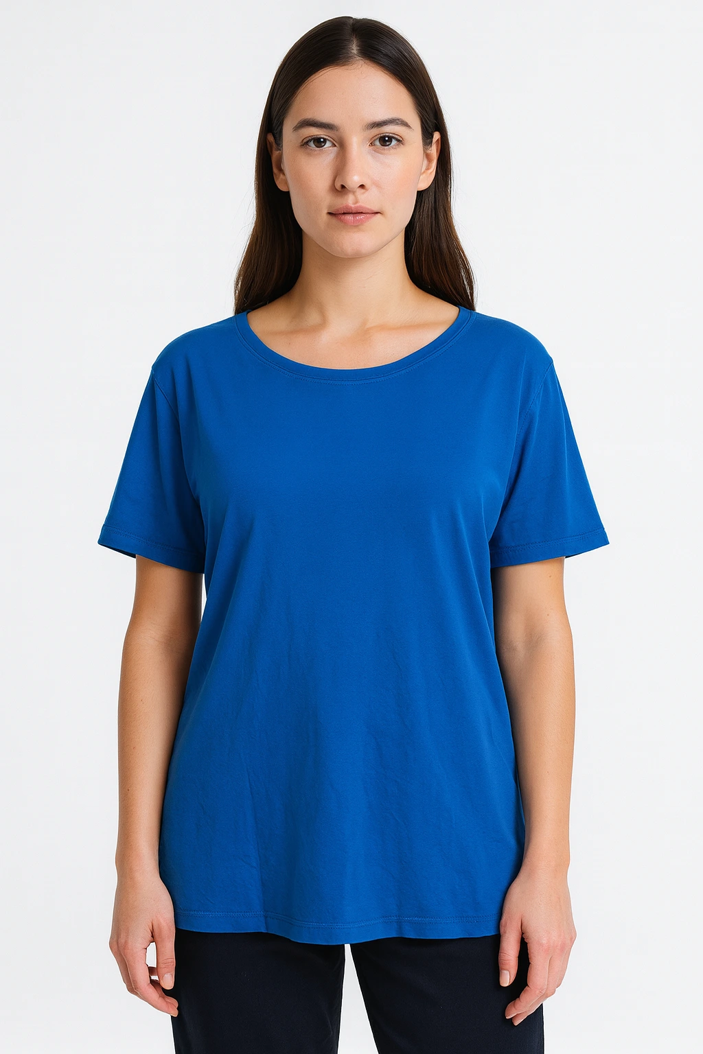 Blusa Azul Básica Feminina