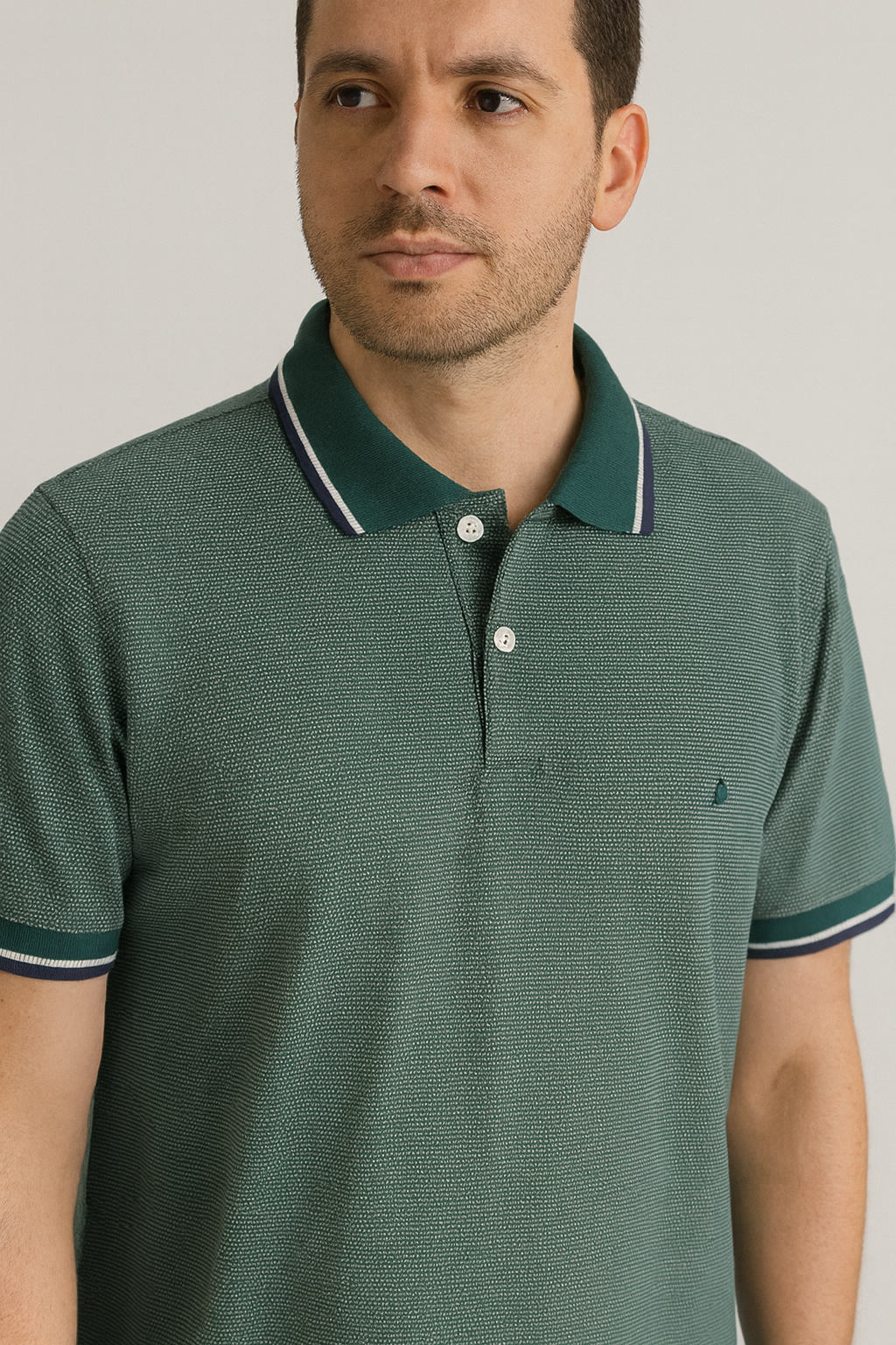 Polo Masculina Verde Clássica