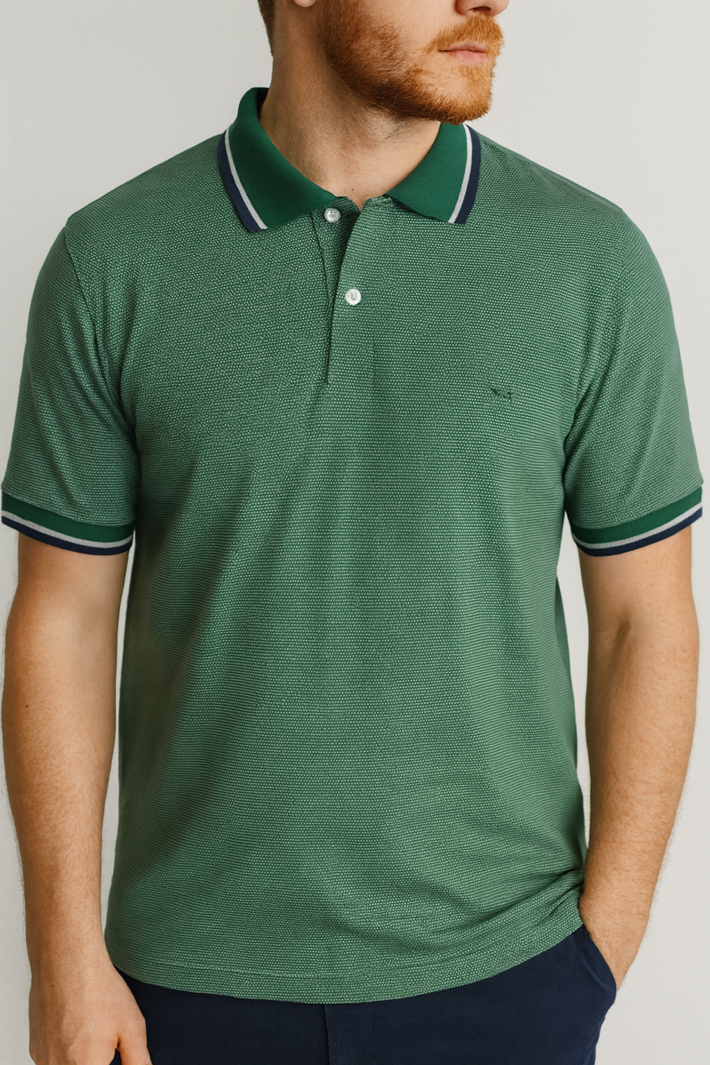 Polo Masculina Verde Clássica - Imagem 2