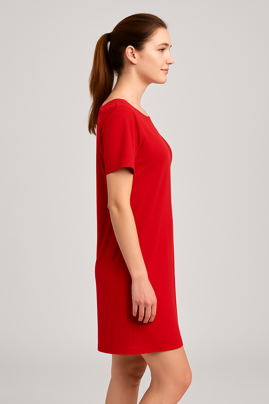 Vestido Morcego Vermelho Feminino – Simplicidade e Elegância - Imagem 2