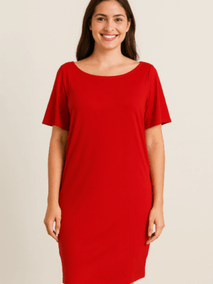 Vestido Morcego  Vermelho Feminino – Simplicidade e Elegância