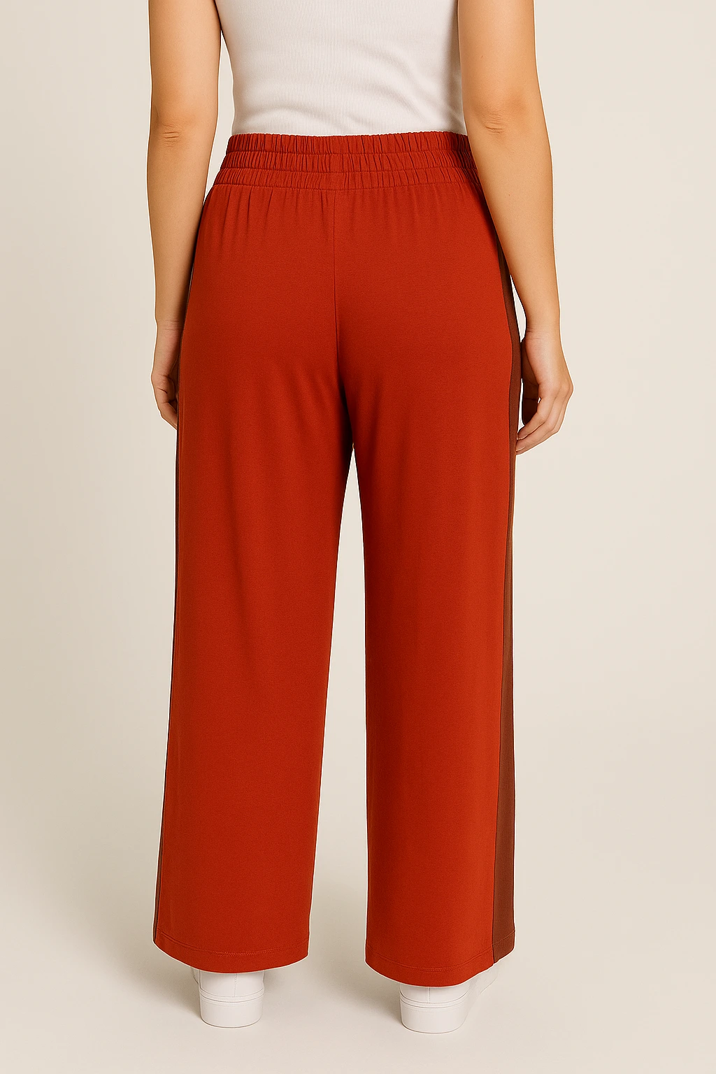Calça Pantalona Vermelha com Detalhe Lateral - Imagem 4